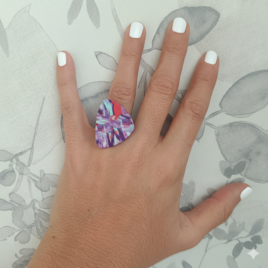 Anillo geométrico txiki morado